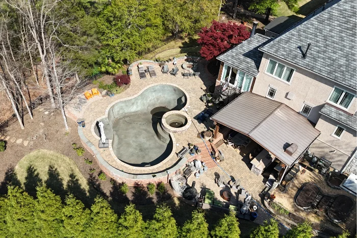 charlotte pool repair renovation before, keely home